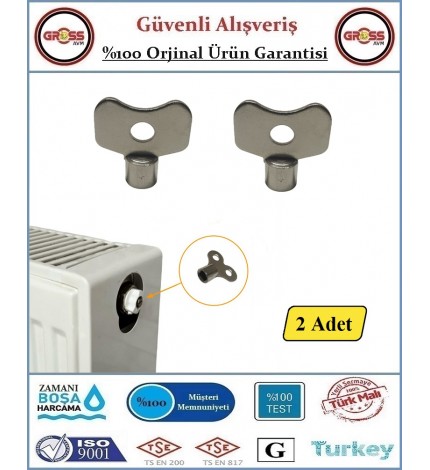 Purjör Anahtarı - Kalorifer Radyatör Petek Hava Alma Anahtarı - 2 Adet